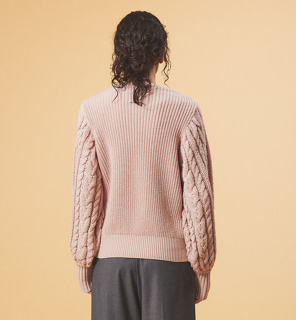 Rouge vif「【一部店舗限定】スリーブ　ケーブルニット」|ニット・セーター|