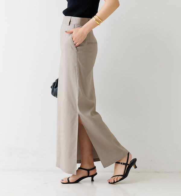 Rouge vif「麻混サイドスリットタイトスカート」|スカート|