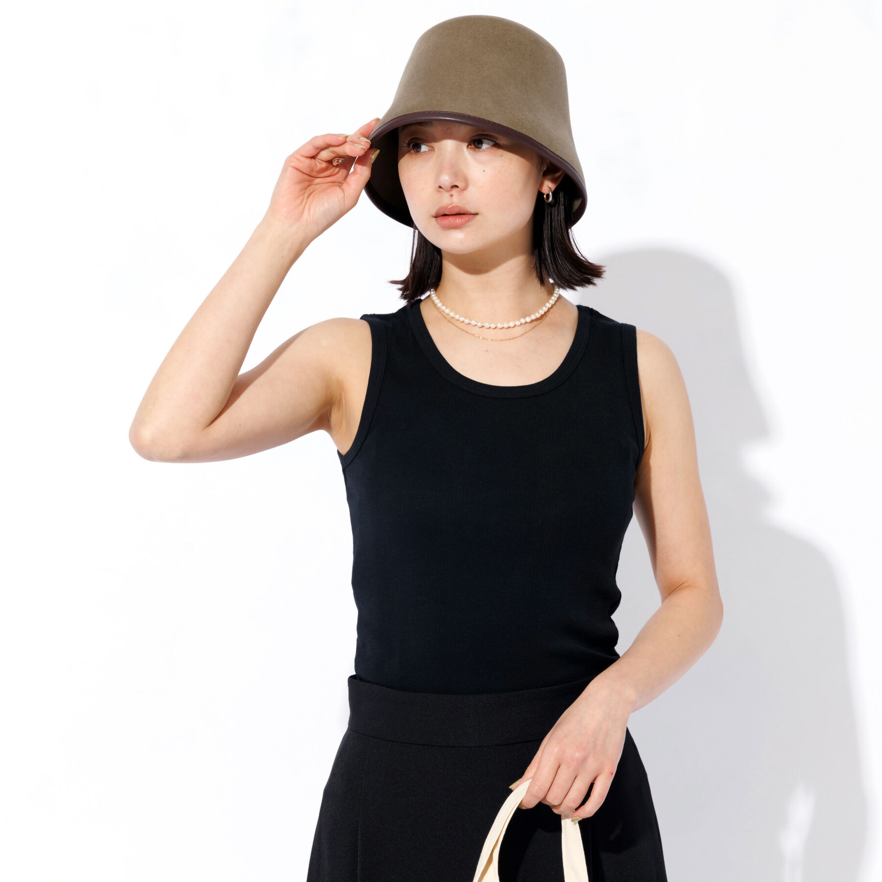 Rouge vif「【Robert P.Miller/ロバートピーミラー】パネルリブタンクトップ【W」|キャミソール|ブラック