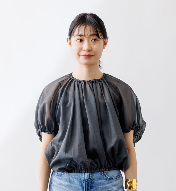 Rouge vif「コットンボイルギャザーブラウス」|シャツ・ブラウス|