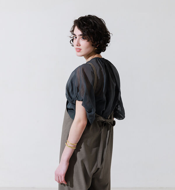 Rouge vif「リネンライクストレッチサロペット」|オールインワン|