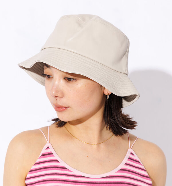 Rouge vif「【RUBEN】フェイクレザーバケットハット」|その他|ライトベージュ