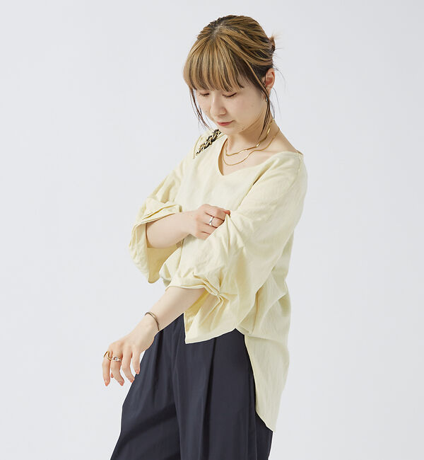 Rouge vif「袖タックブラウス」|シャツ・ブラウス|