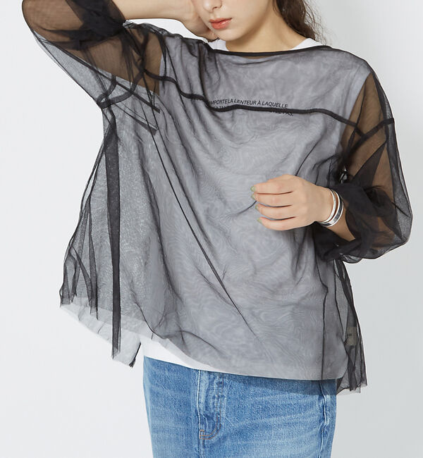 Rouge vif「2WAYチュールシアーブラウス」|シャツ・ブラウス|ブラック