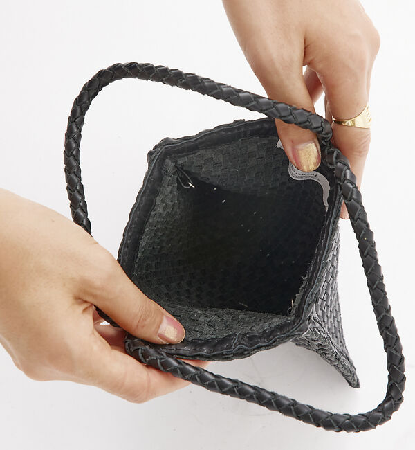 Rouge vif「【Swaraj/スワラージ】手編みメッシュレザー2WAY ミニバッグ / 本革」|ショルダー・メッセンジャー|