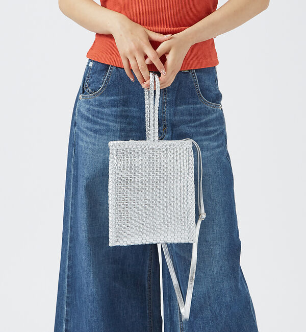 Rouge vif「【Swaraj/スワラージ】手編みメッシュレザー2WAY ミニバッグ / 本革」|ショルダー・メッセンジャー|