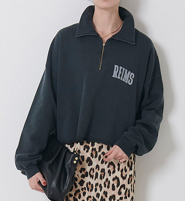 Rouge vif「【REMI RELIEF/レミレリーフ】別注ハーフzipスウェット」|スウェット・ジャージ|ブラック
