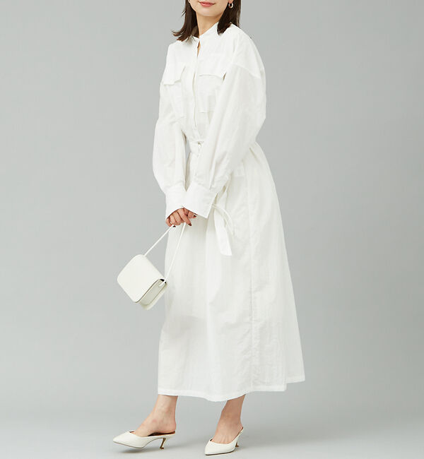 Rouge vif「ウエストマークシャツワンピース」|ワンピース|ホワイト