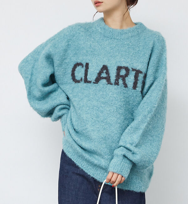 Rouge vif「【一部店舗限定】起毛シャギーロゴニット」|ニット・セーター|ブルー