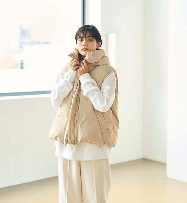 Rouge vif「2WAYフードダウンベスト」|ダウン|