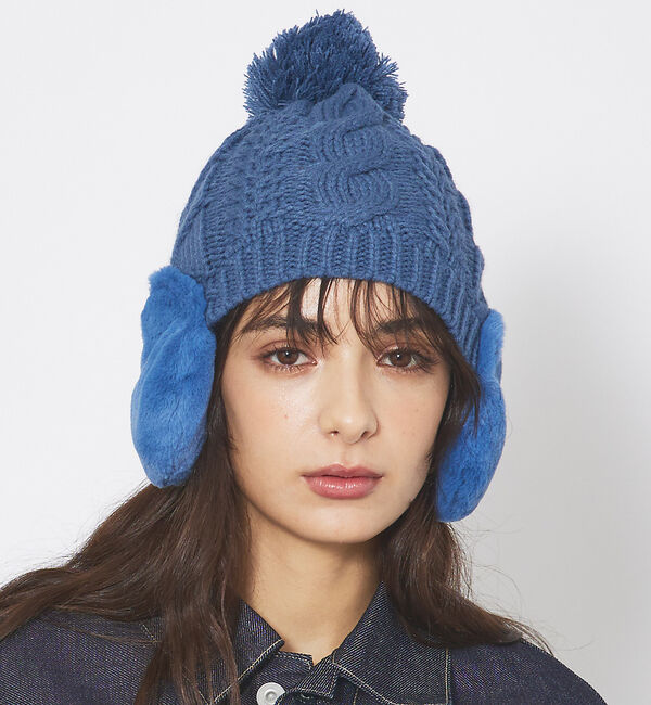 Rouge vif「【RUBEN / ルーベン】イヤーマフ付き裏ボアニットキャップ / RUS-80」|その他|ブルー