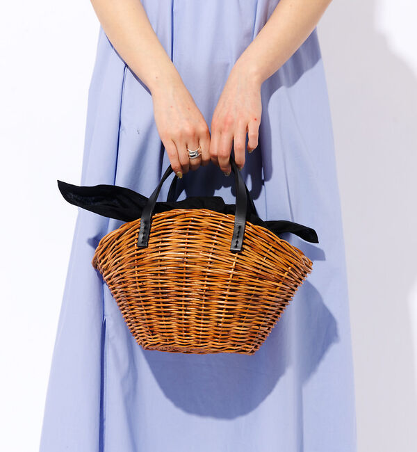 Rouge vif「【BAGMATI / バグマティ】レザーハンドルカゴバッグ【WEB限定】」|かごバッグ|ブラック