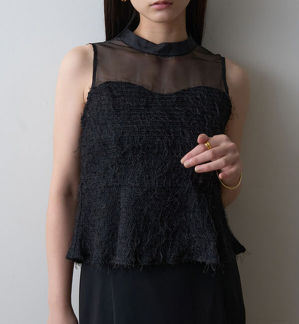 Rouge vif「【一部店舗限定】シアーミックスペプラムブラウス」|シャツ・ブラウス|