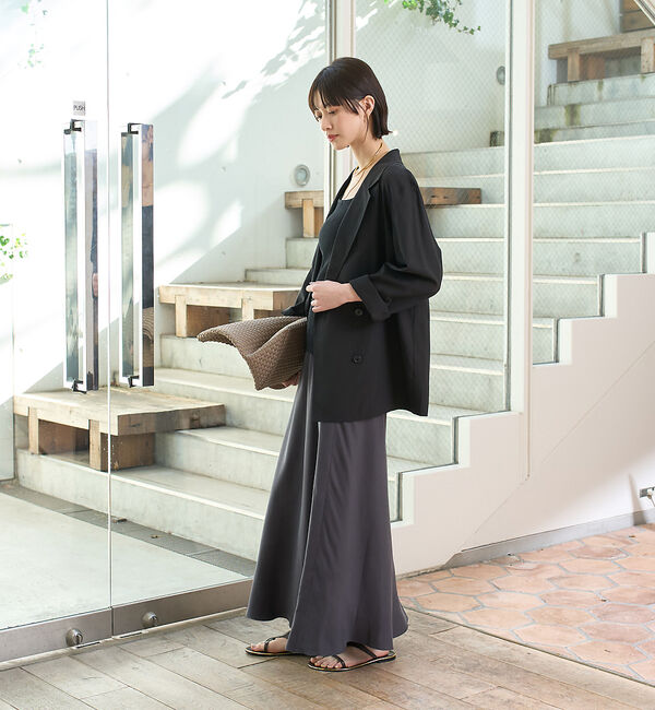 Rouge vif「ヴィンテージライクキュプラバイヤスロングスカート」|スカート|