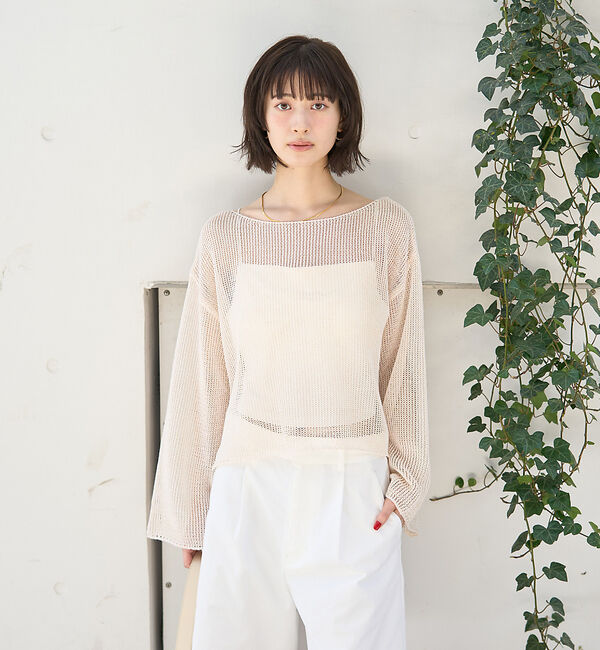 Rouge vif「シアーメッシュペーパーニットプルオーバー」|ニット・セーター|