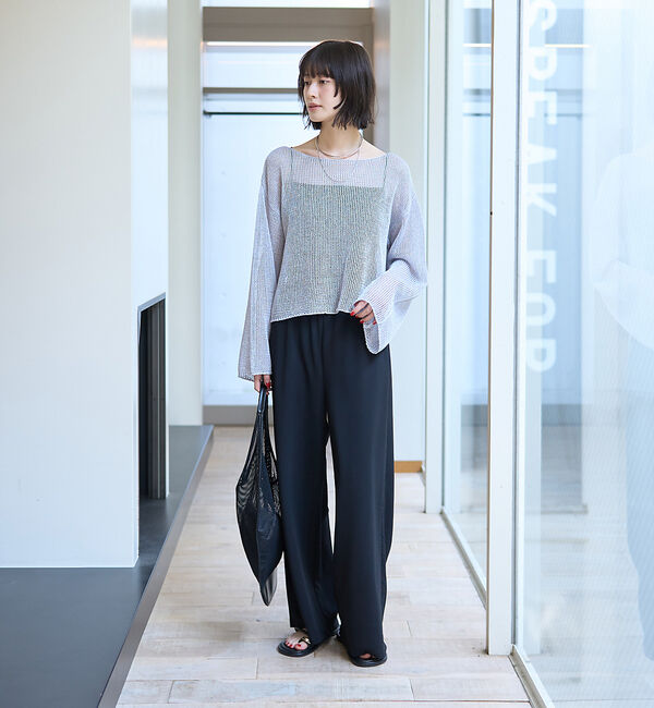 Rouge vif「シアーメッシュペーパーニットプルオーバー」|ニット・セーター|