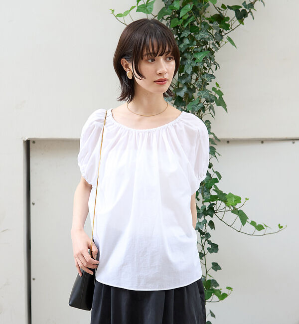 Rouge vif「コットンギャザーパフブラウス」|シャツ・ブラウス|