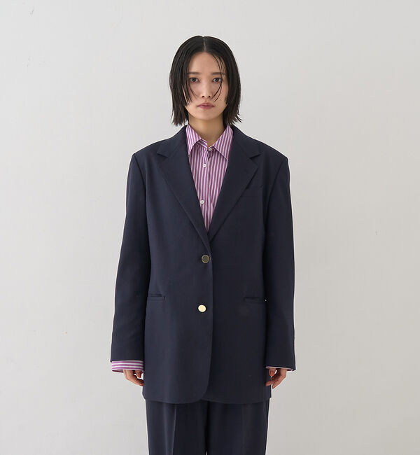 Rouge vif「【セットアップ対応】メンズライクウール混サキソニージャケット」|テーラードジャケット|