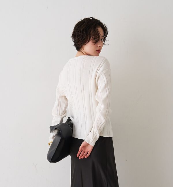 Rouge vif「ストライプ組織2WAYニット/カーディガン【予約】」|ニット・セーター|