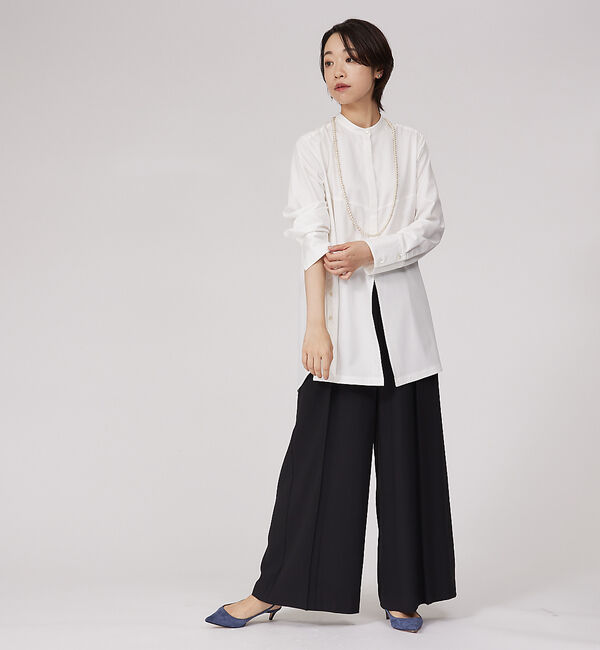 qualite「【セットアップ対応】アセテートジョーゼットタックパンツ」|その他|