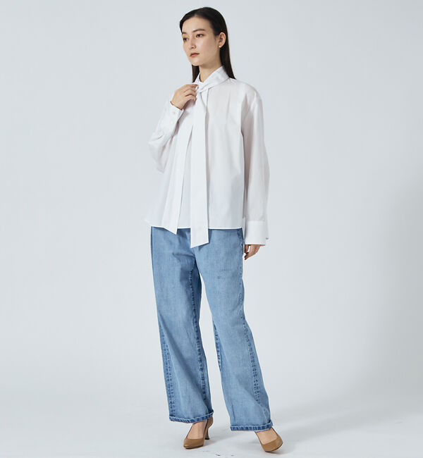 qualite「ファインブロードボウタイシャツ」|シャツ・ブラウス|