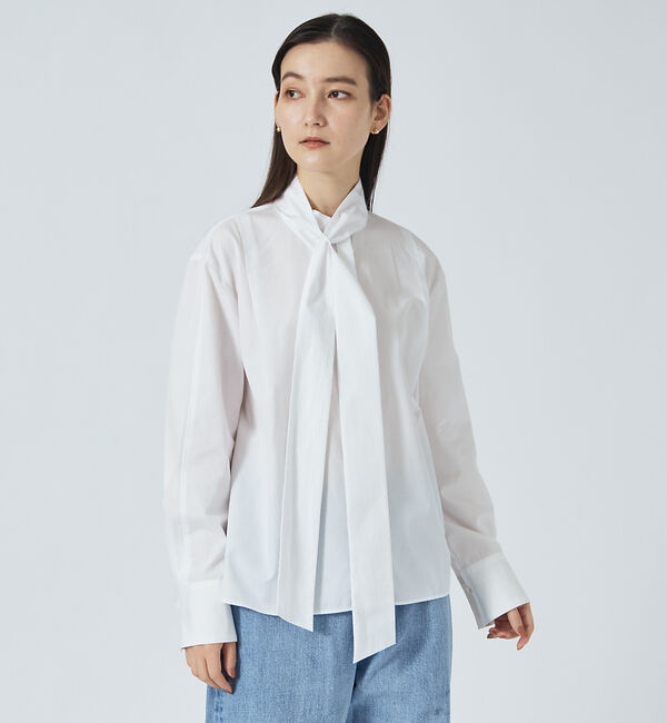 qualite「ファインブロードボウタイシャツ」|シャツ・ブラウス|