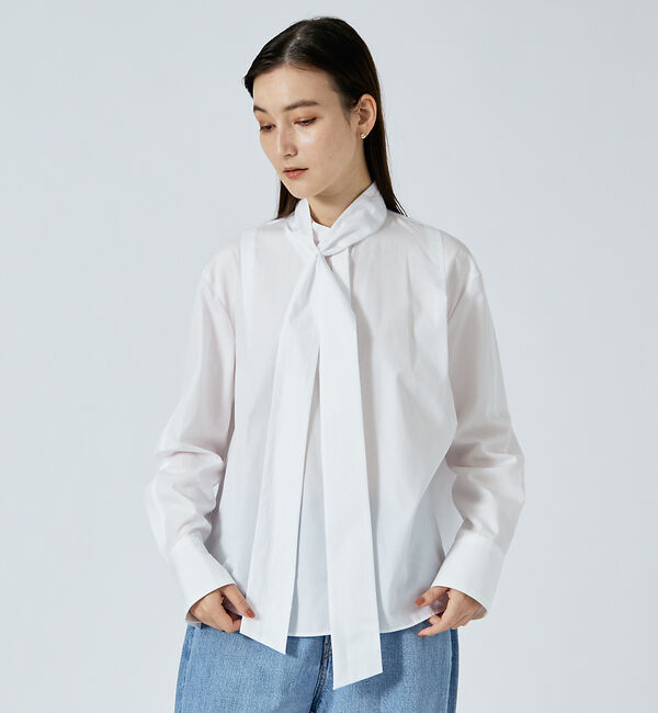 qualite「ファインブロードボウタイシャツ」|シャツ・ブラウス|