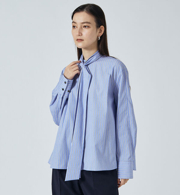 qualite「ファインブロードボウタイシャツ」|シャツ・ブラウス|