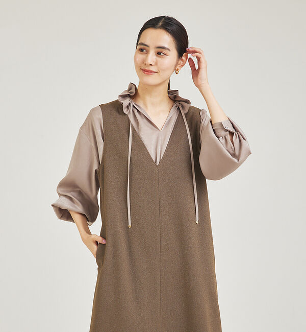 qualite「ツイーディジャンパーワンピース」|ワンピース|