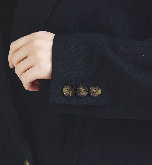 qualite「【セットアップ対応】ランダムヘリンボーンリネンジャケット」|テーラードジャケット|