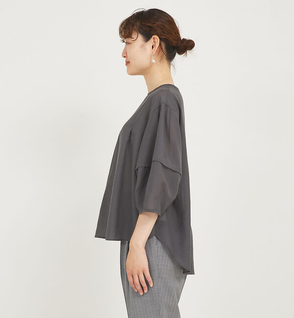 qualite「ボリュームスリーブシアーブラウス」|シャツ・ブラウス|