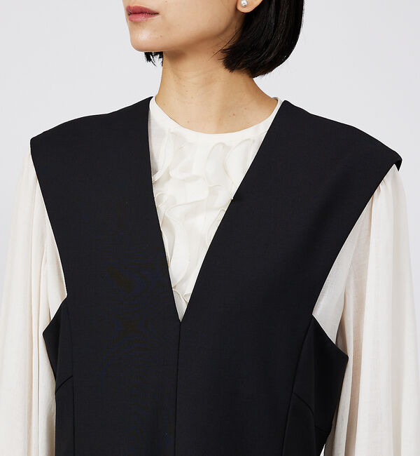 qualite「ウールトロVネックワンピース」|ワンピース|