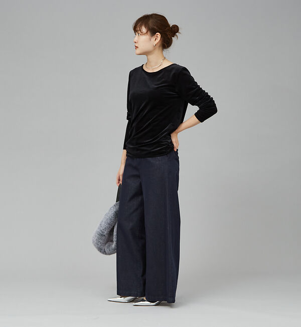 qualite「サイドシャーリングベロアロンT」|Tシャツ・カットソー|