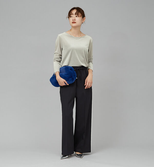 qualite「サイドシャーリングベロアロンT」|Tシャツ・カットソー|