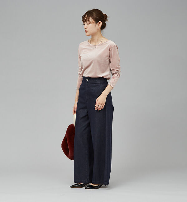 qualite「サイドシャーリングベロアロンT」|Tシャツ・カットソー|