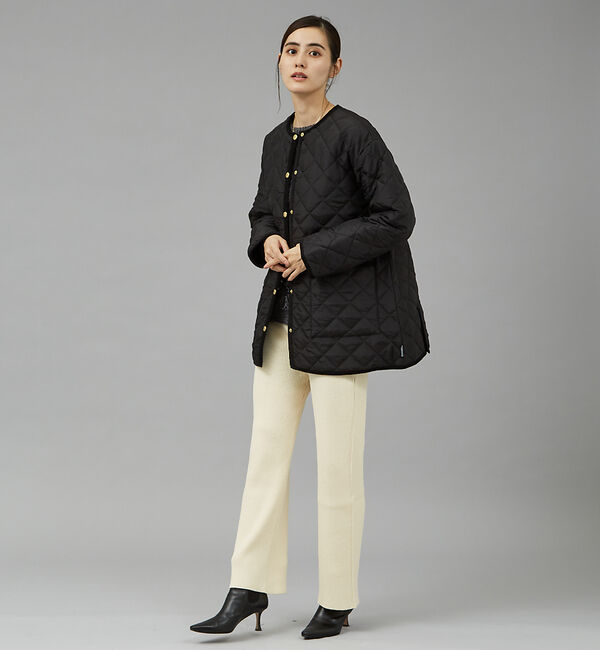 qualite「【TRADITIONAL WEATHERWEAR】キルティングノーカラーミドルブ」|ブルゾン・スタジャン|