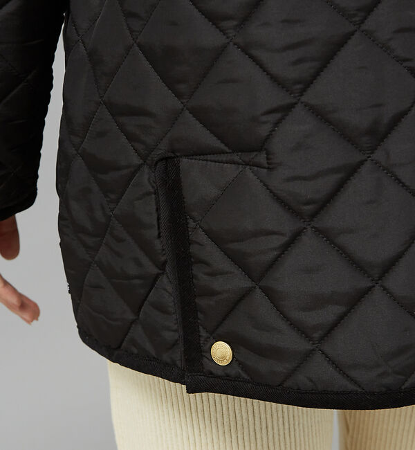 qualite「【TRADITIONAL WEATHERWEAR】キルティングノーカラーミドルブ」|ブルゾン・スタジャン|