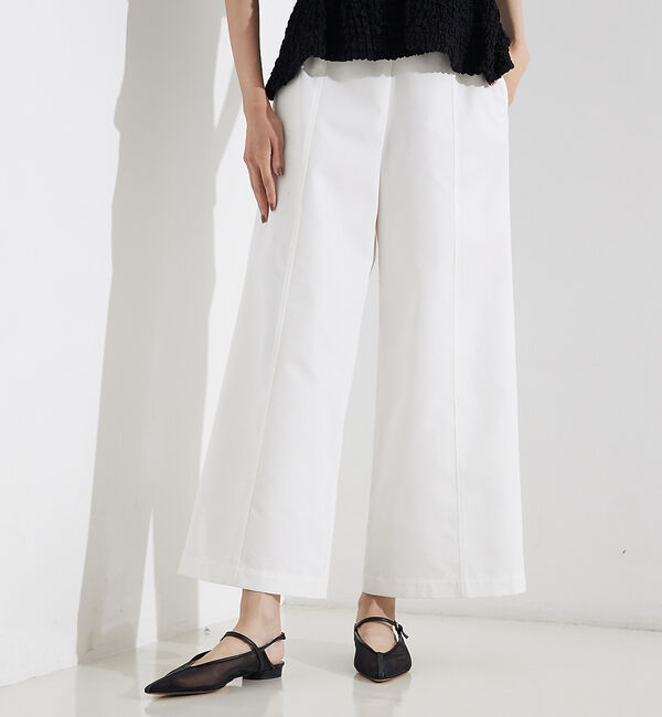 qualite「撥水ツイルワイドパンツ」|その他|ホワイト