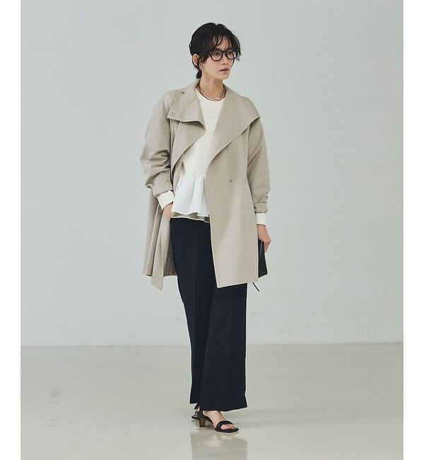 qualite「【大人のスプリングコート】オーバースタンドコート【予約】」|トレンチコート|