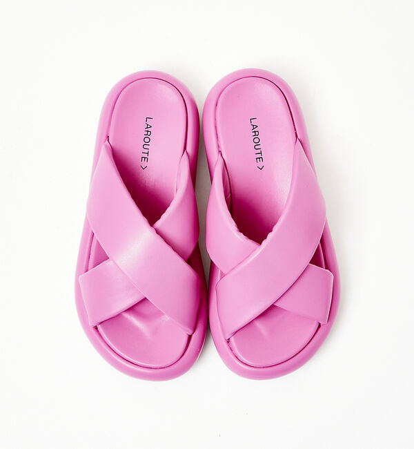 AU BANNISTER「【LAROUTE】クロスベルトラウンドソール」|サンダル|