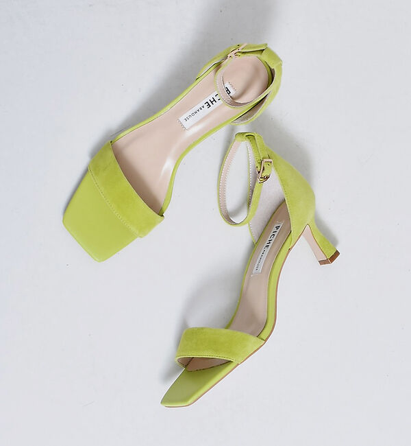 AU BANNISTER「アンクルストラップ スクエアトゥサンダル」|サンダル|ライム