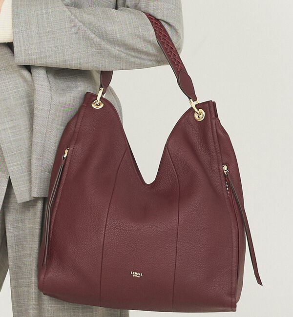 LOWELL things「Valley/かがりレザーワンショルダー」|ショルダー・メッセンジャー|ボルドー