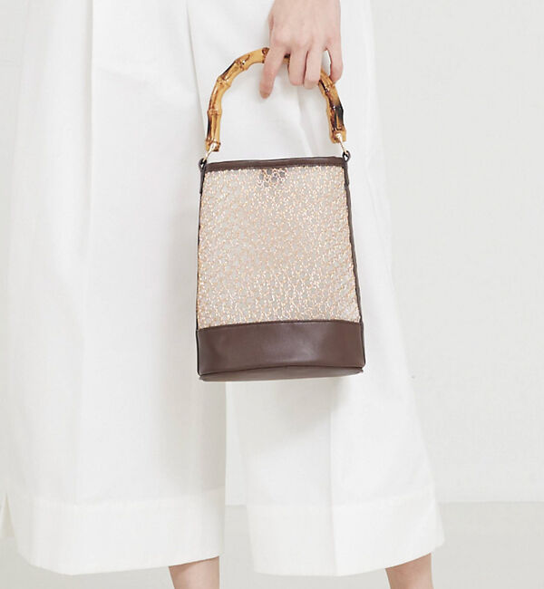 LOWELL things「●SOUER/バンブーハンドルチュールバッグ」|ハンドバッグ|