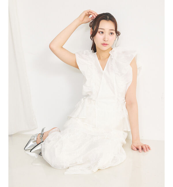 SELFIST「パフショルダーノースリーブフリルブラウス」|シャツ・ブラウス|