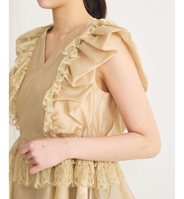 SELFIST「パフショルダーノースリーブフリルブラウス」|シャツ・ブラウス|