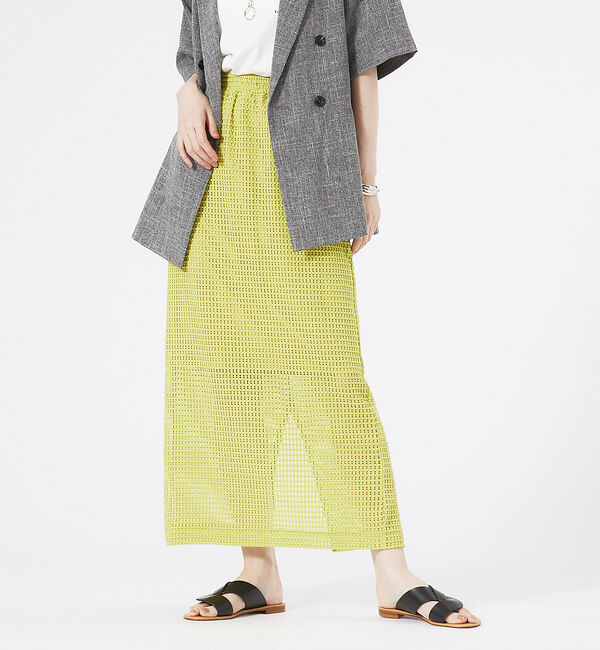 abahouse mavie「メッシュタイトスカート」|スカート|ライム