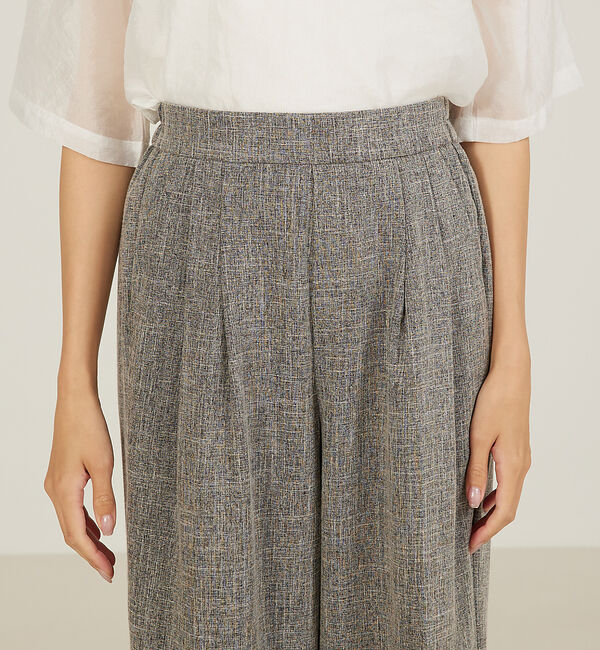 abahouse mavie「【大人気半袖ジャケットにセットアップ対応！】リネンライクタックワイドパンツ/WE」|その他|