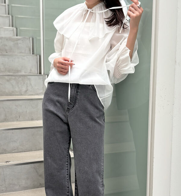 abahouse mavie「マルチフリルブラウス【ティペット付】」|シャツ・ブラウス|