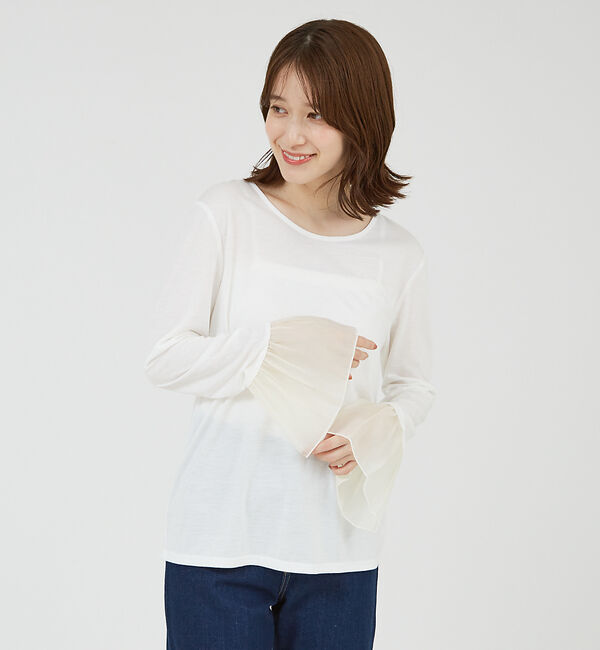 abahouse mavie「袖切替えベルスリーブレイヤードインナー」|Tシャツ・カットソー|