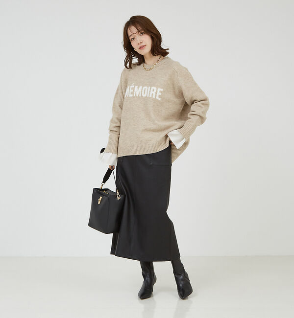 abahouse mavie「袖切替えベルスリーブレイヤードインナー」|Tシャツ・カットソー|